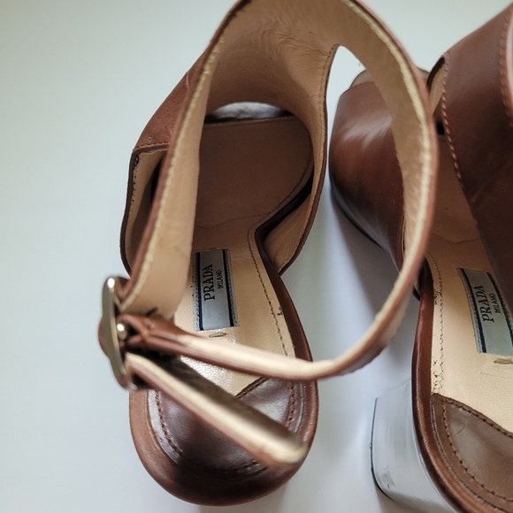 PRADA Leather Sandals Brown sz 36 EU - Picture 5 of 16